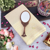 Vriksham Offwhite Golden Print Katan Tanchoi Silk Saree-VS4481